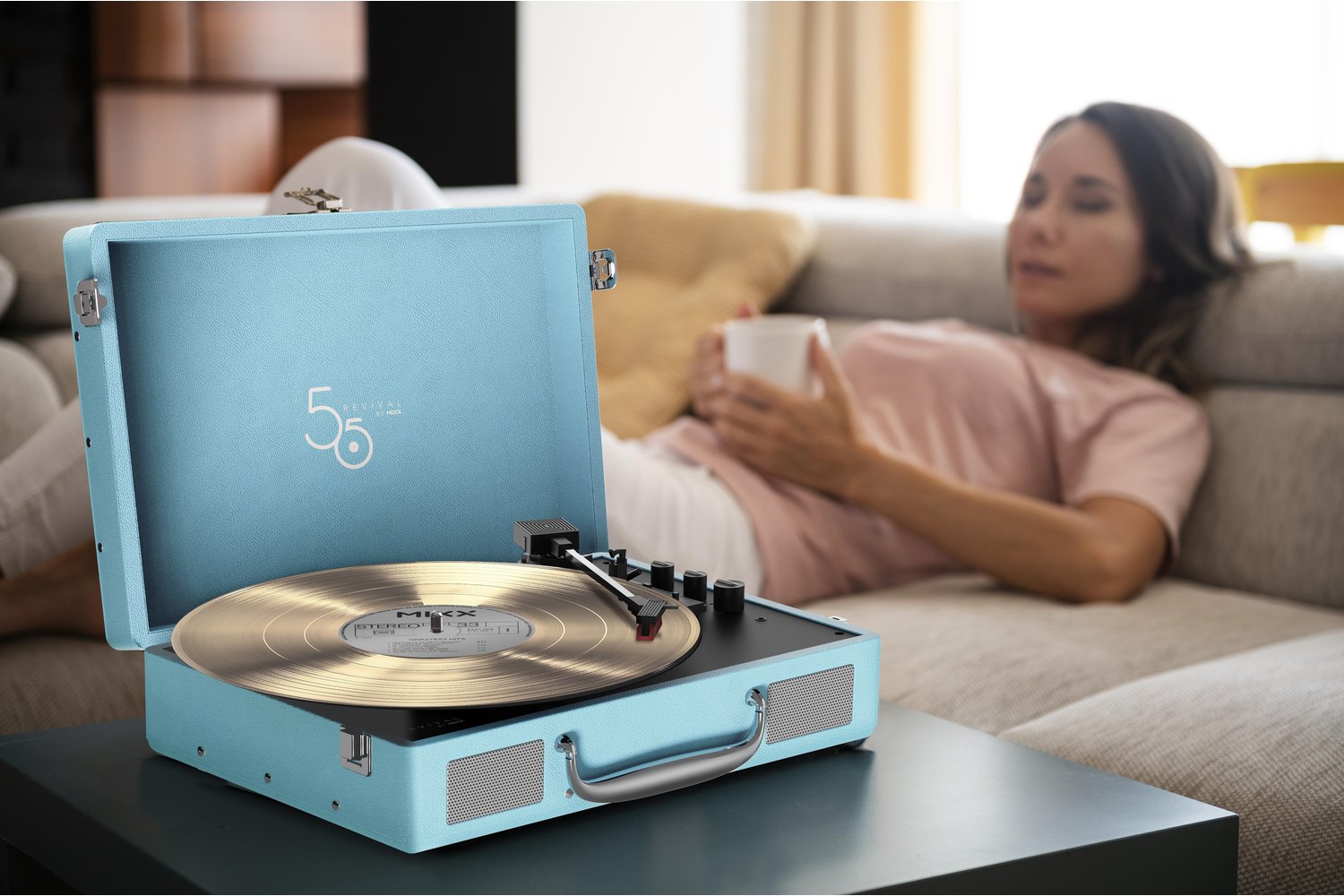 Mixx Revival 55 Vinyl Record Player | MRRP-55-BL-462 | Turquoise