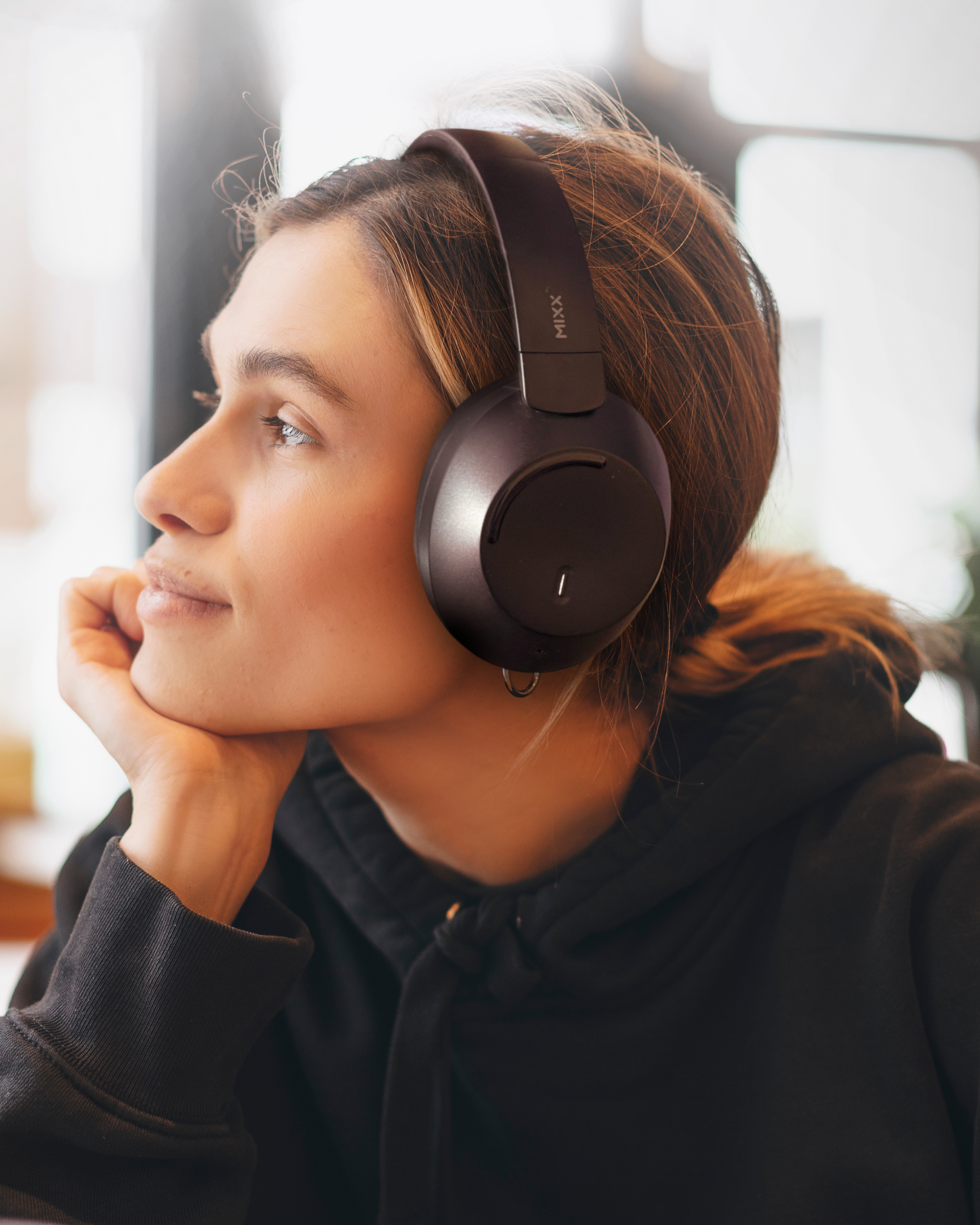 Mixx Streamq C4 Active Noise Cancelling Over Ear Wireless Headphones | Black