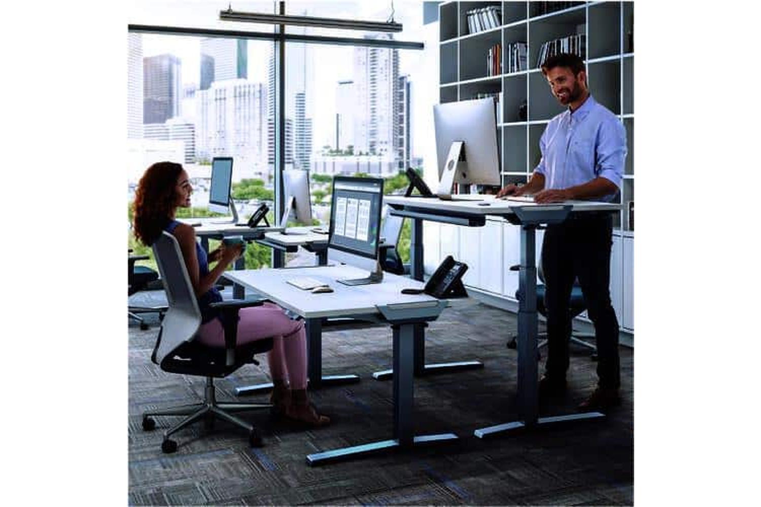 Levado Office Desk | Height Adjustable | 140 Cm | White