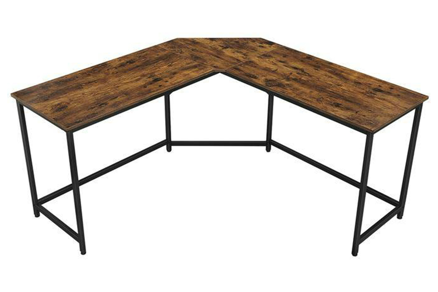 Vasagle Computer Desk | L-shaped | Rustic Brown And Black | 149 X 149 Cm