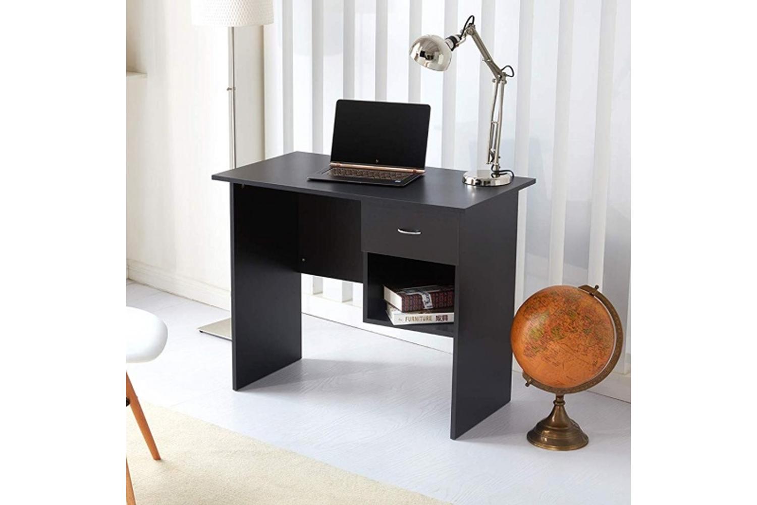 Raygar Computer Desk | Drawer | Black