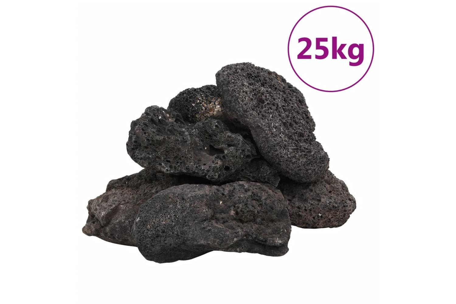 Vidaxl Volcanic Rocks 25 Kg Black 10-30 Cm