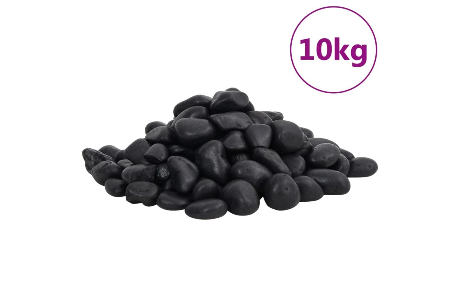 Vidaxl Polished Pebbles 10 Kg Black 2-5 Cm