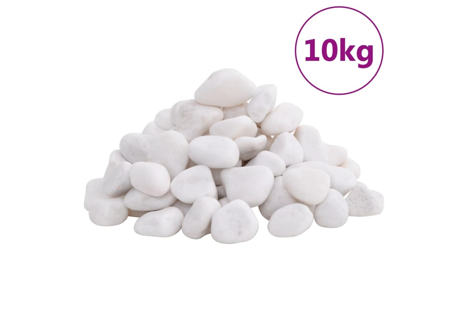 Vidaxl Polished Pebbles 10 Kg White 2-5 Cm