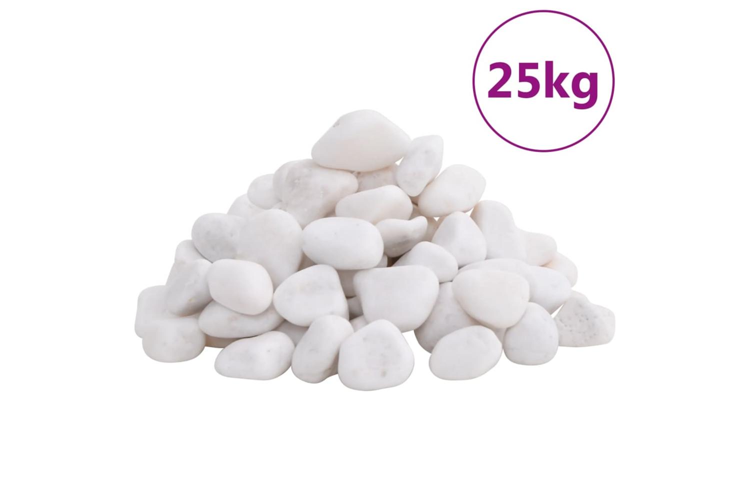 Vidaxl Polished Pebbles 25 Kg White 2-5 Cm