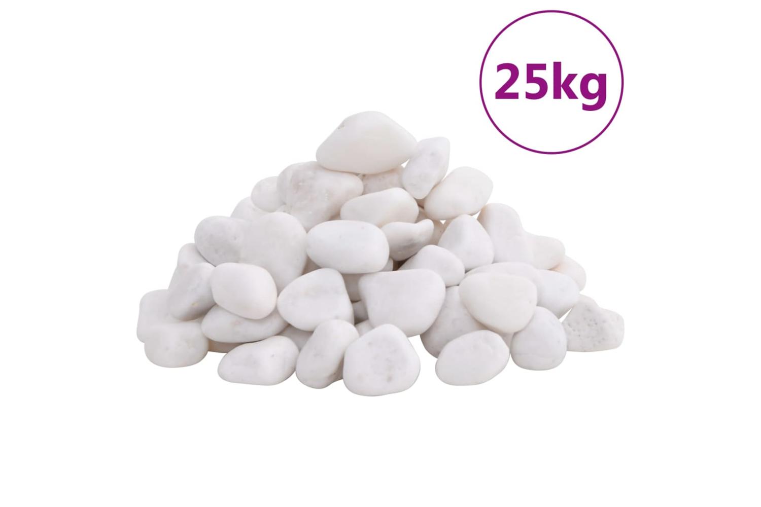 Vidaxl Polished Pebbles 25 Kg White 2-5 Cm