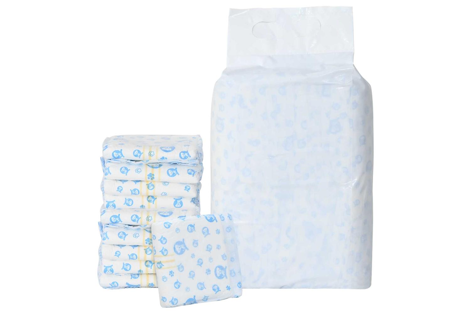 Vidaxl Disposable Dog Diaper Male 30 Pcs White S