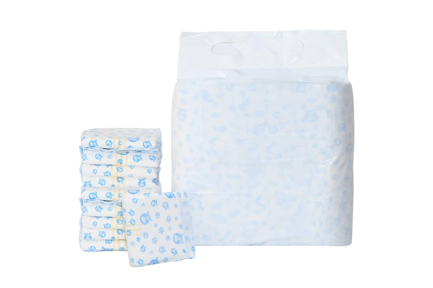 Vidaxl Disposable Dog Diaper Male 50 Pcs White S