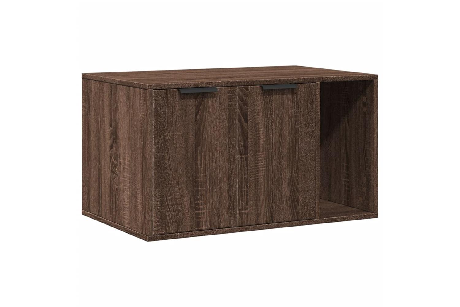 Vidaxl Cat Litter Box Enclosure Brown Oak 80x50x45 Cm Engineered Wood