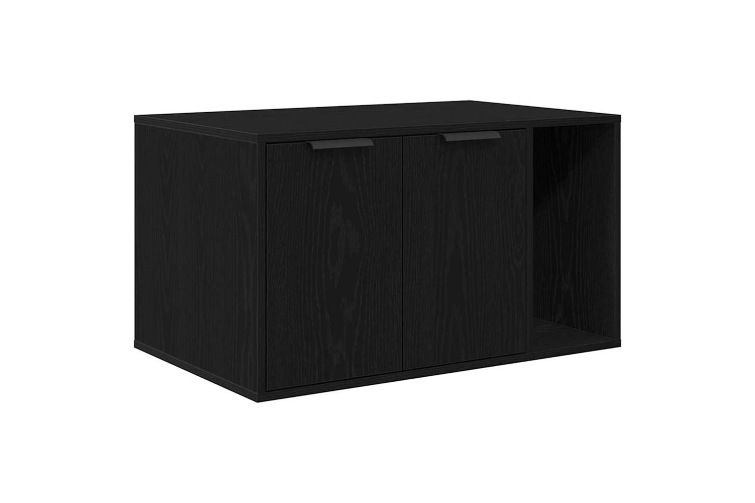 Vidaxl Cat Litter Box Enclosure Black Oak 80x50x45 Cm Engineered Wood