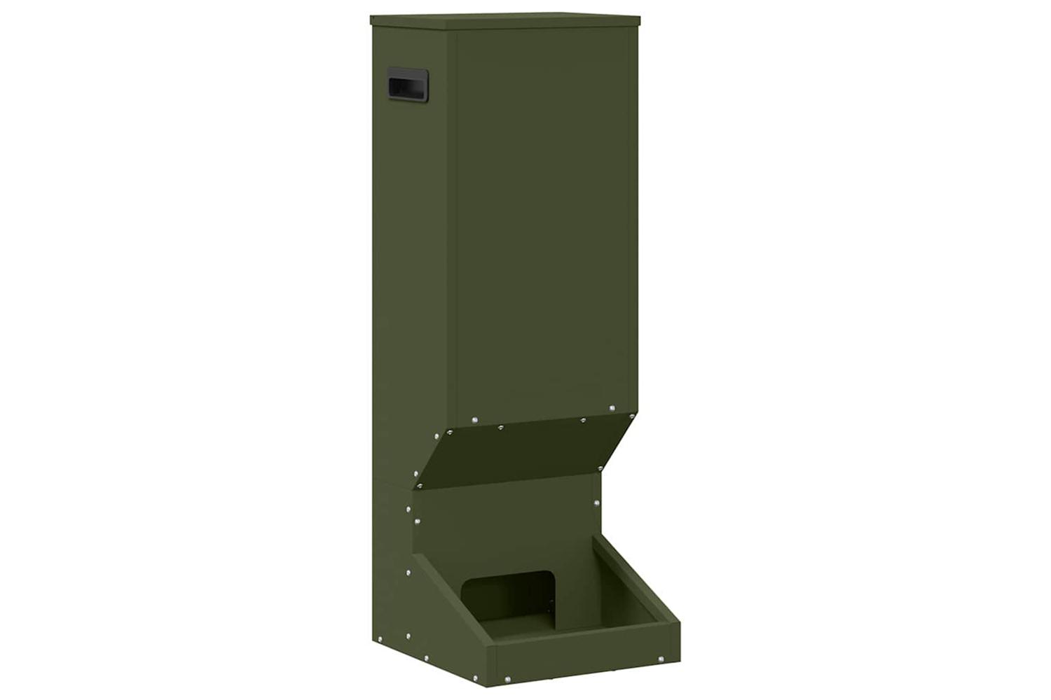 Vidaxl Deer Feeder Olive Green 28 X 30 X 80 Cm Cold-rolled Steel