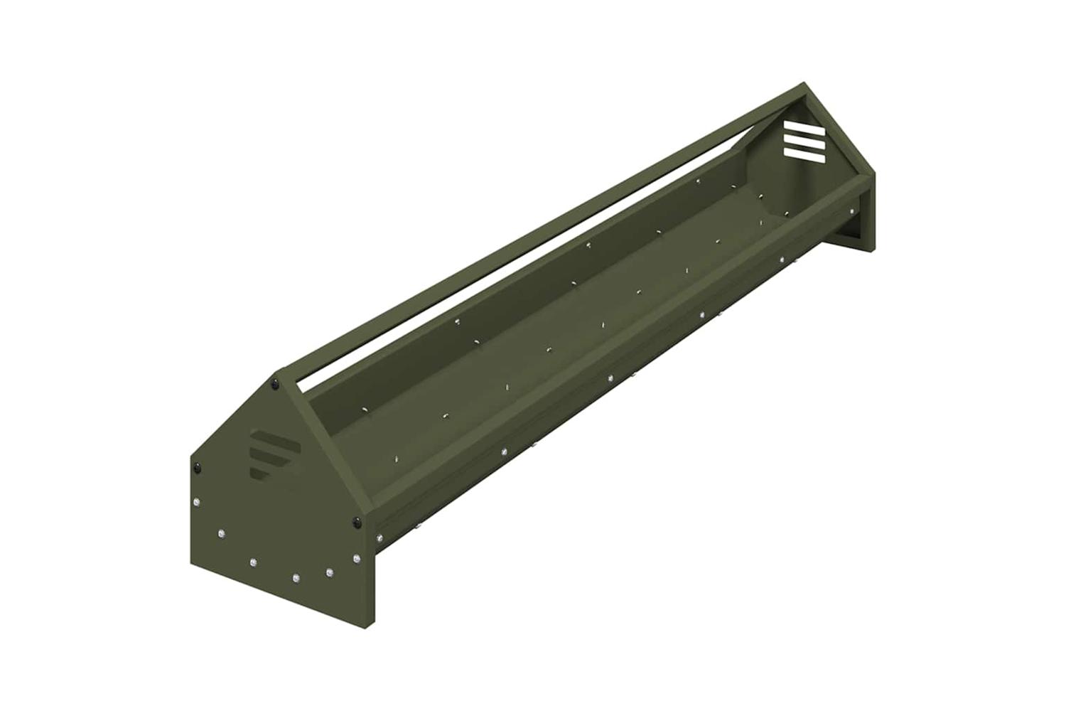 Vidaxl Chicken Feeding Trough Olive Green 108 X 205 X 20 Cm