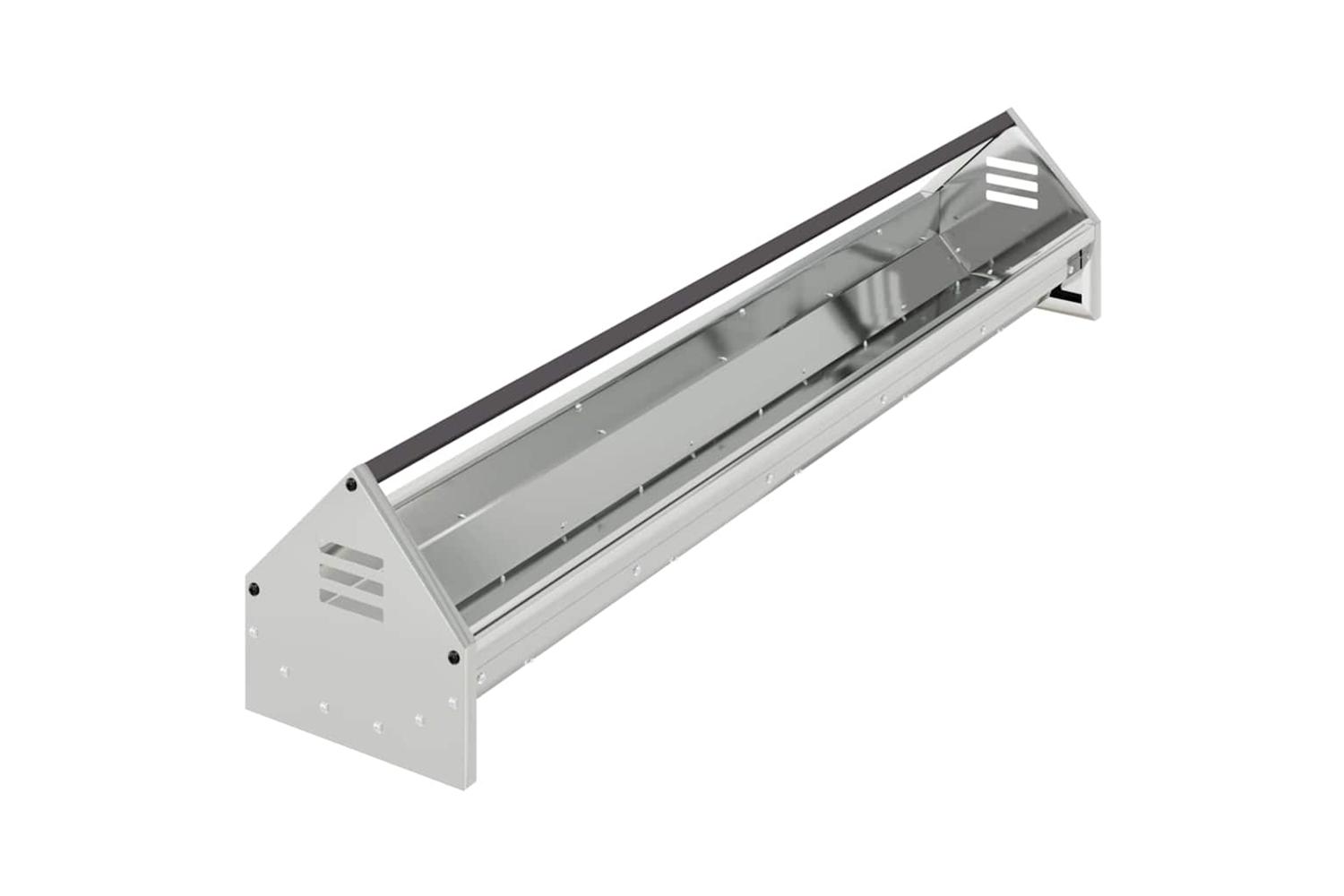 Vidaxl Chicken Feeding Trough Silver 108 X 205 X 20 Cm