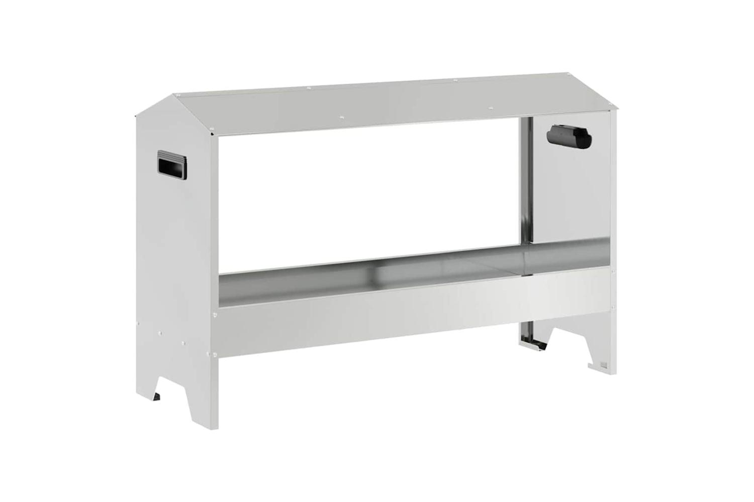 Vidaxl Chicken Feeding Trough Silver 81 X 32 X 535 Cm