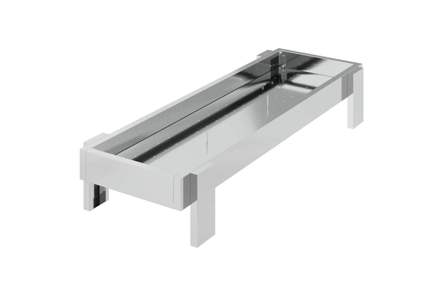 Vidaxl Chicken Feeding Trough Silver 80 X 28 X 135 Cm