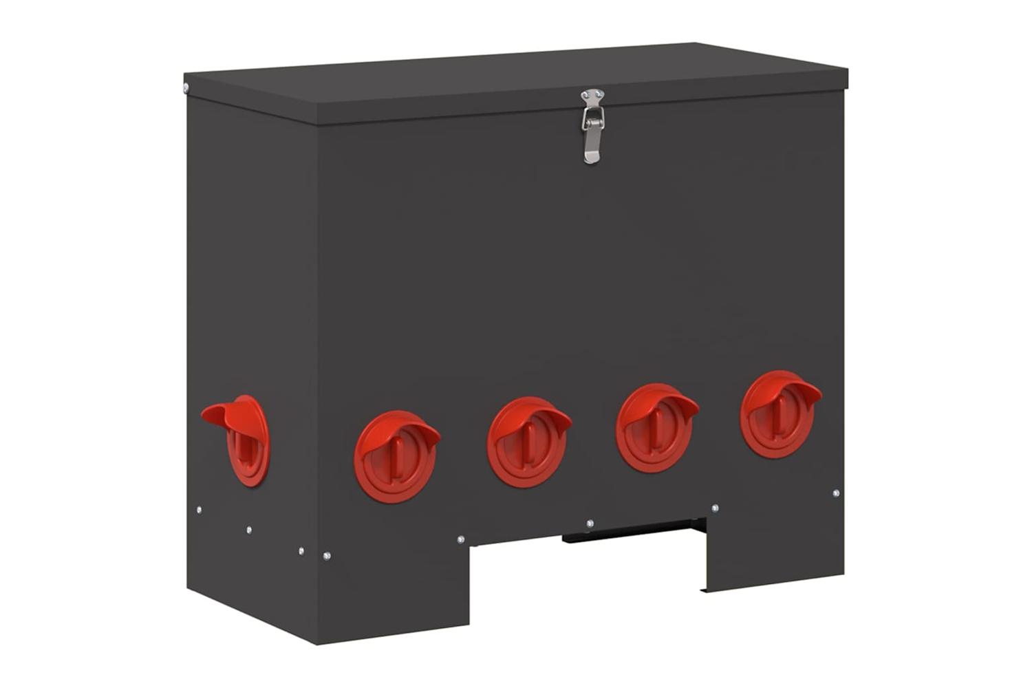 Vidaxl Chicken Feeder Black 605 X 29 X 51 Cm Cold-rolled Steel