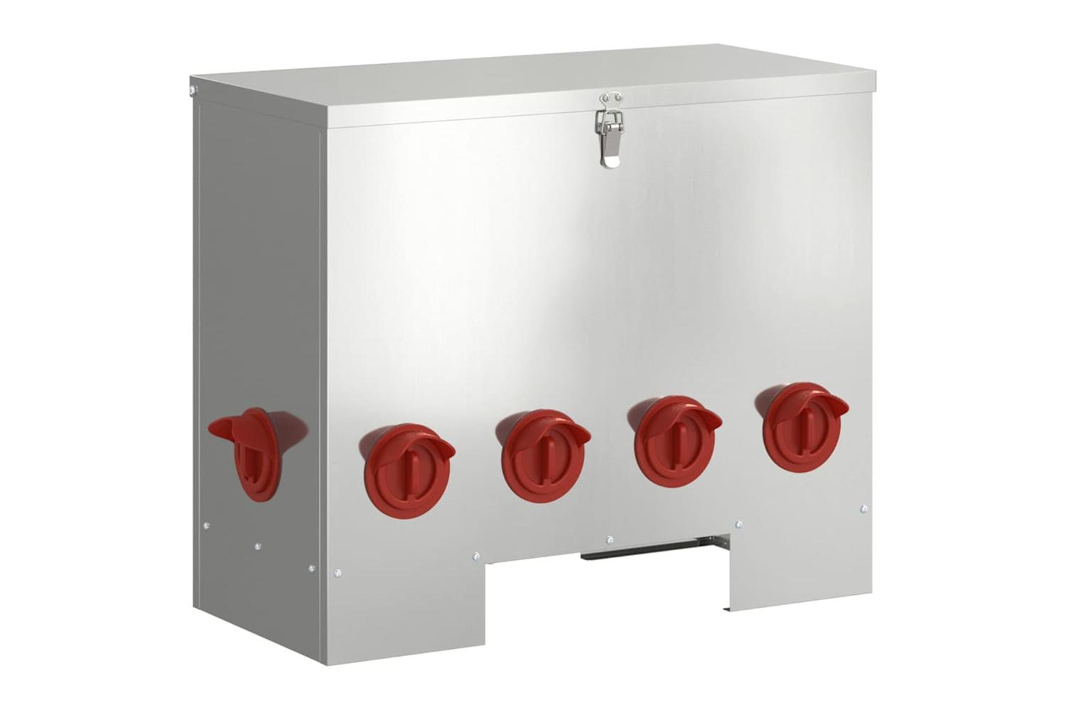 Vidaxl Chicken Feeder Silver 605 X 29 X 51 Cm Galvanised Steel