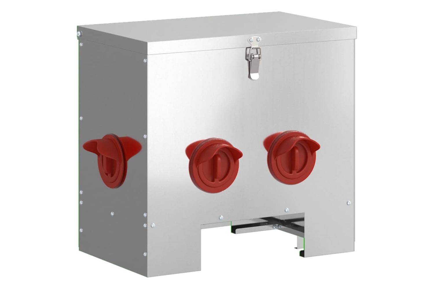 Vidaxl Chicken Feeder Silver 405 X 25 X 38 Cm Galvanised Steel