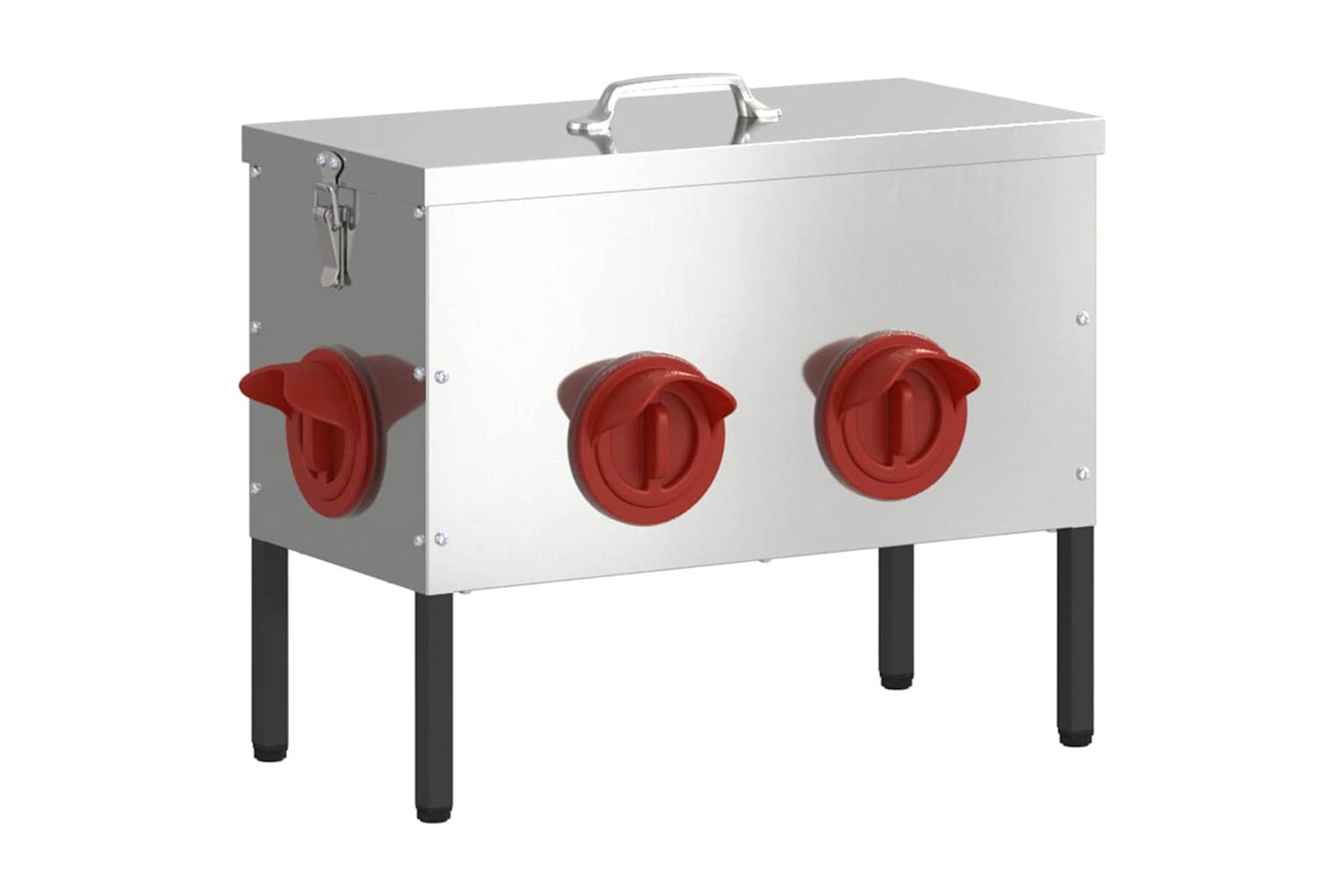 Vidaxl Chicken Feeder Silver 415 X 205 X 33 Cm Galvanised Steel