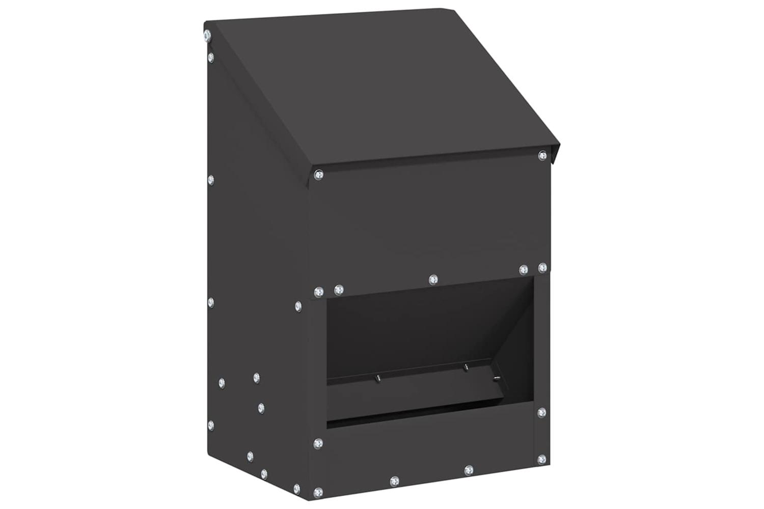 Vidaxl Chicken Feeder Black 21 X 16 X 33 Cm Cold-rolled Steel