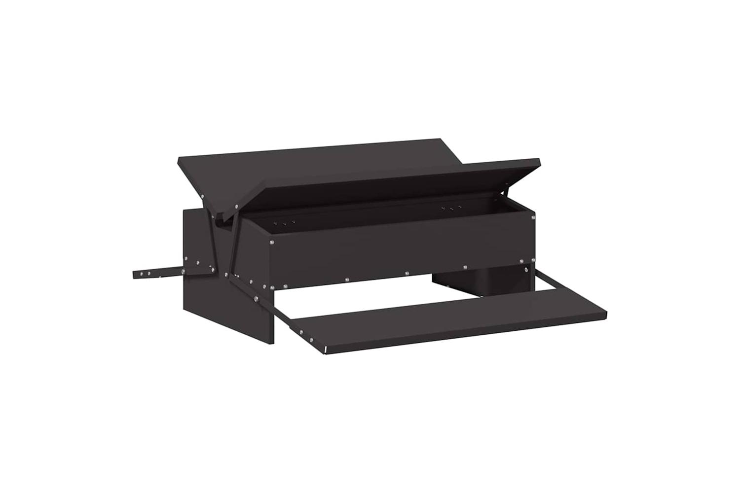 Vidaxl Chicken Treadle Feeder Black 75 X 53 X 205 Cm