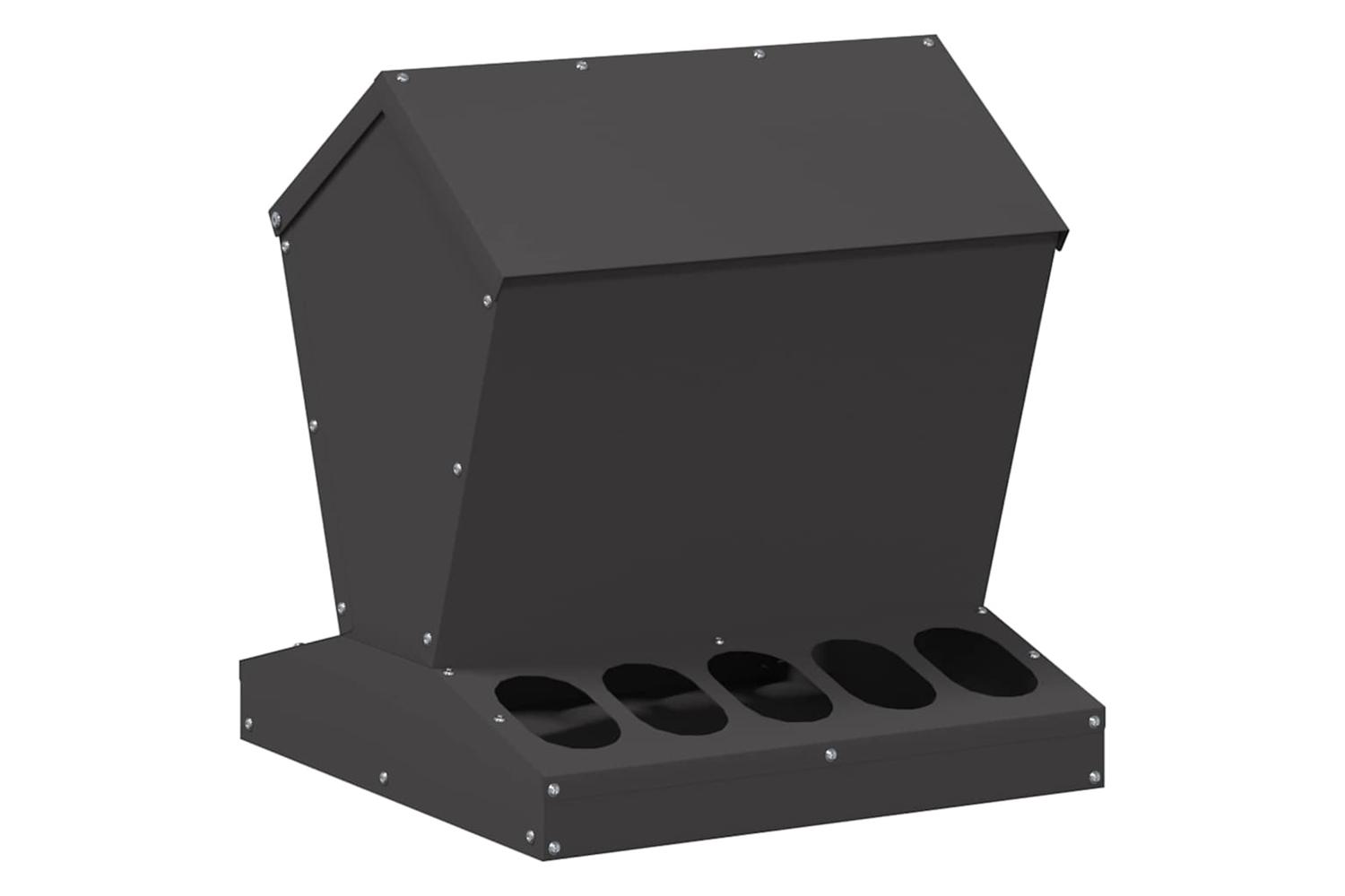 Vidaxl Chicken Feeder Black 40 X 40 X 45 Cm Cold-rolled Steel