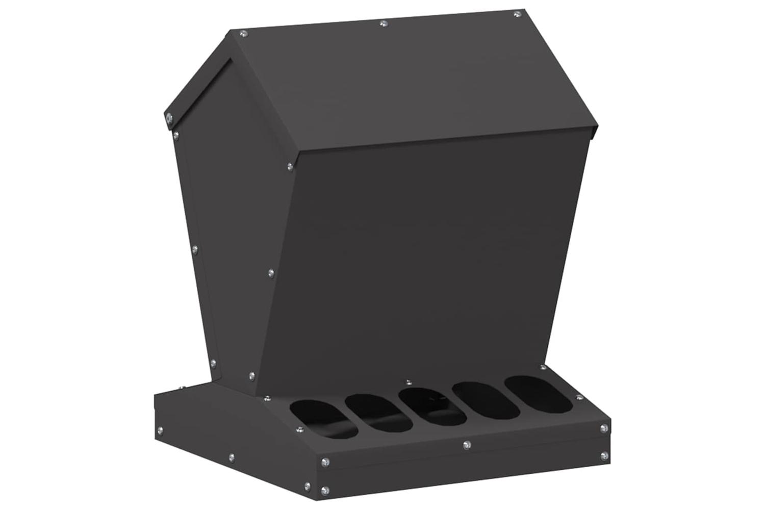 Vidaxl Chicken Feeder Black 30 X 30 X 39 Cm Cold-rolled Steel