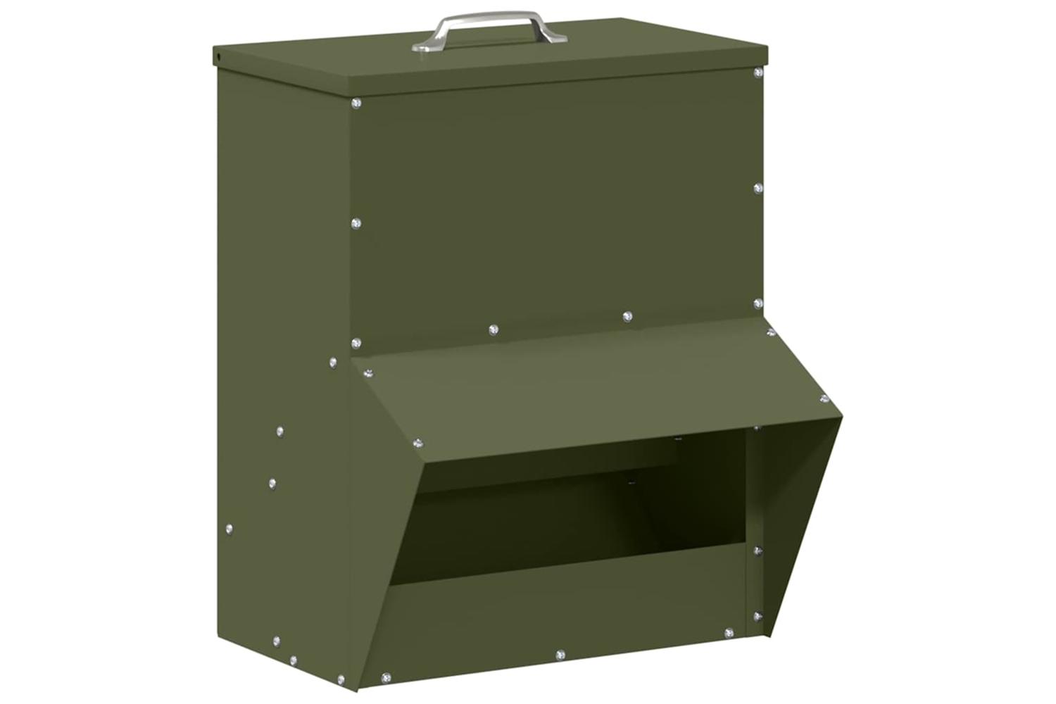 Vidaxl Chicken Feeder Olive Green 35 X 305 X 435 Cm