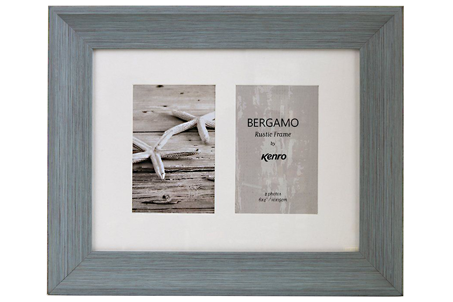 Kenro Bergamo Rustic Wood 6x4" Photo Frame | 2 Photos