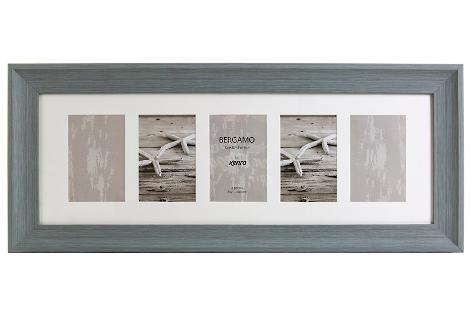 Kenro Bergamo Rustic Wood 6x4" Photo Frame | 5 Photos