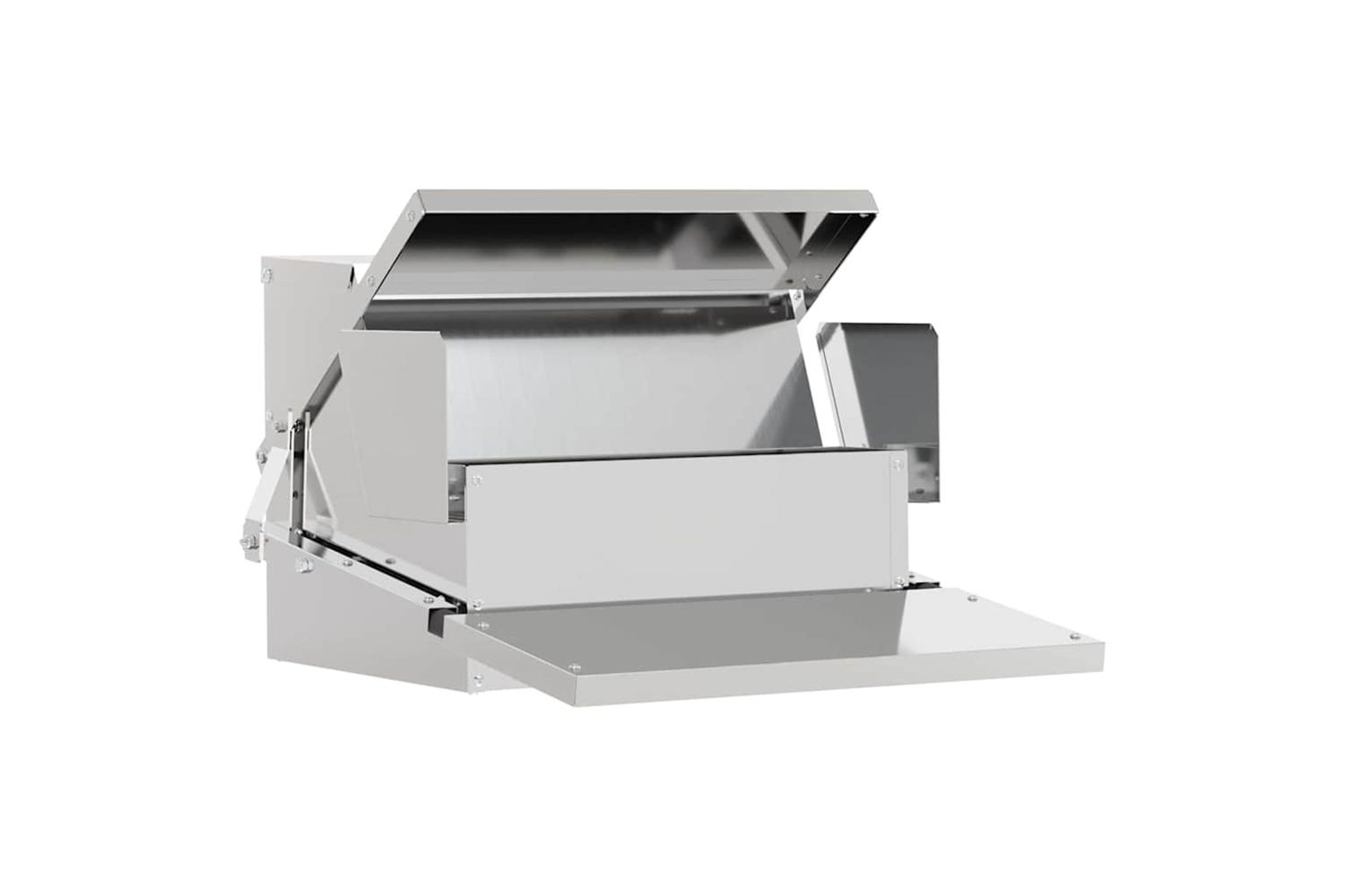 Vidaxl Chicken Treadle Feeder Silver 50 X 40 X 29 Cm Galvanised Steel