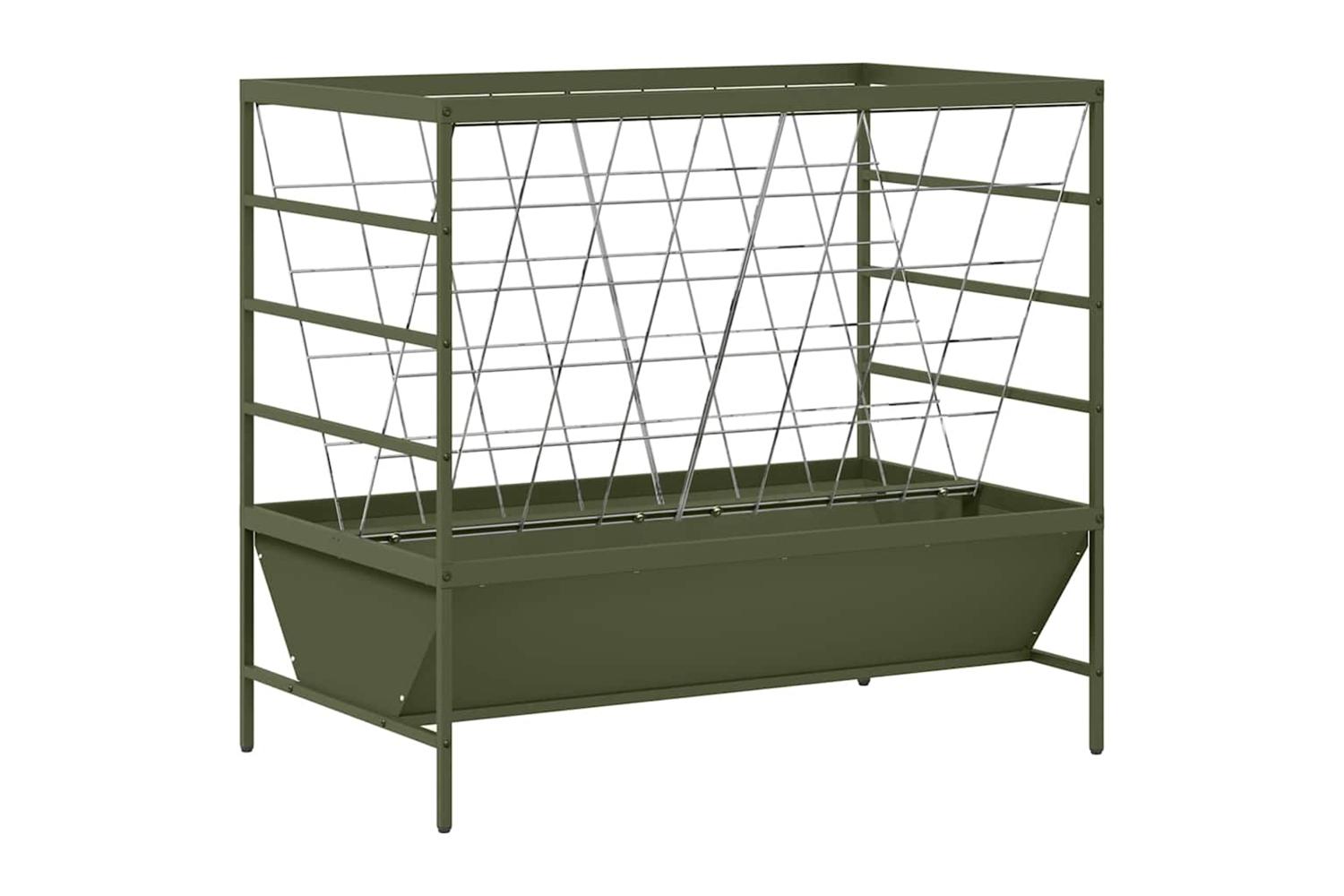 Vidaxl Livestock Feeder Olive Green 100 X 60 X 90 Cm Cold-rolled Steel