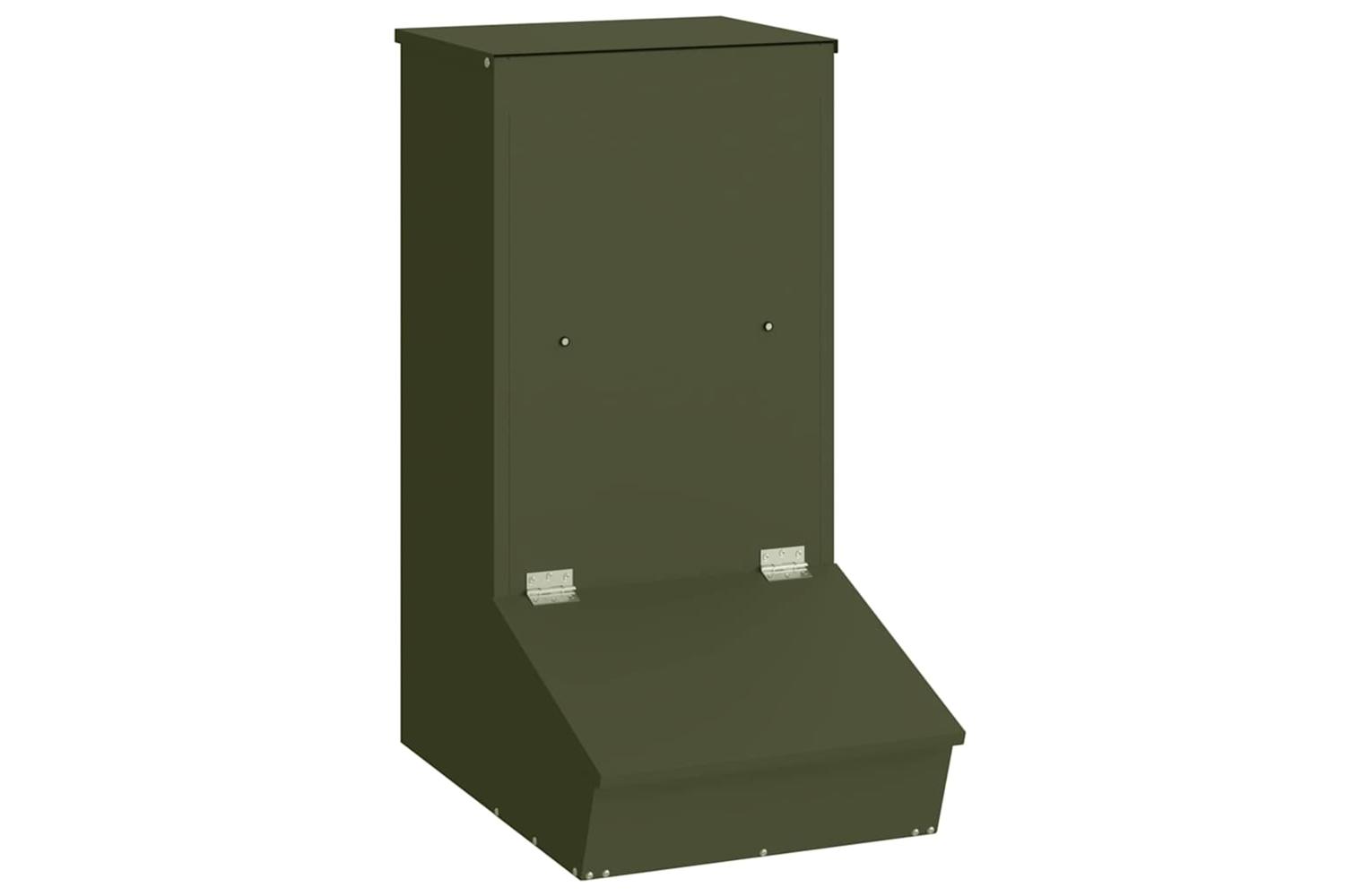 Vidaxl Pig Feeder Olive Green 55 X 38 X 76 Cm Cold-rolled Steel