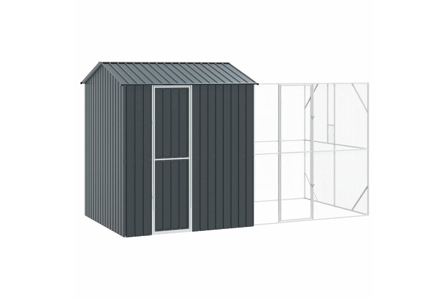 Vidaxl Bird Cage Anthracite 418 X 210 X 247 Cm Galvanised Steel