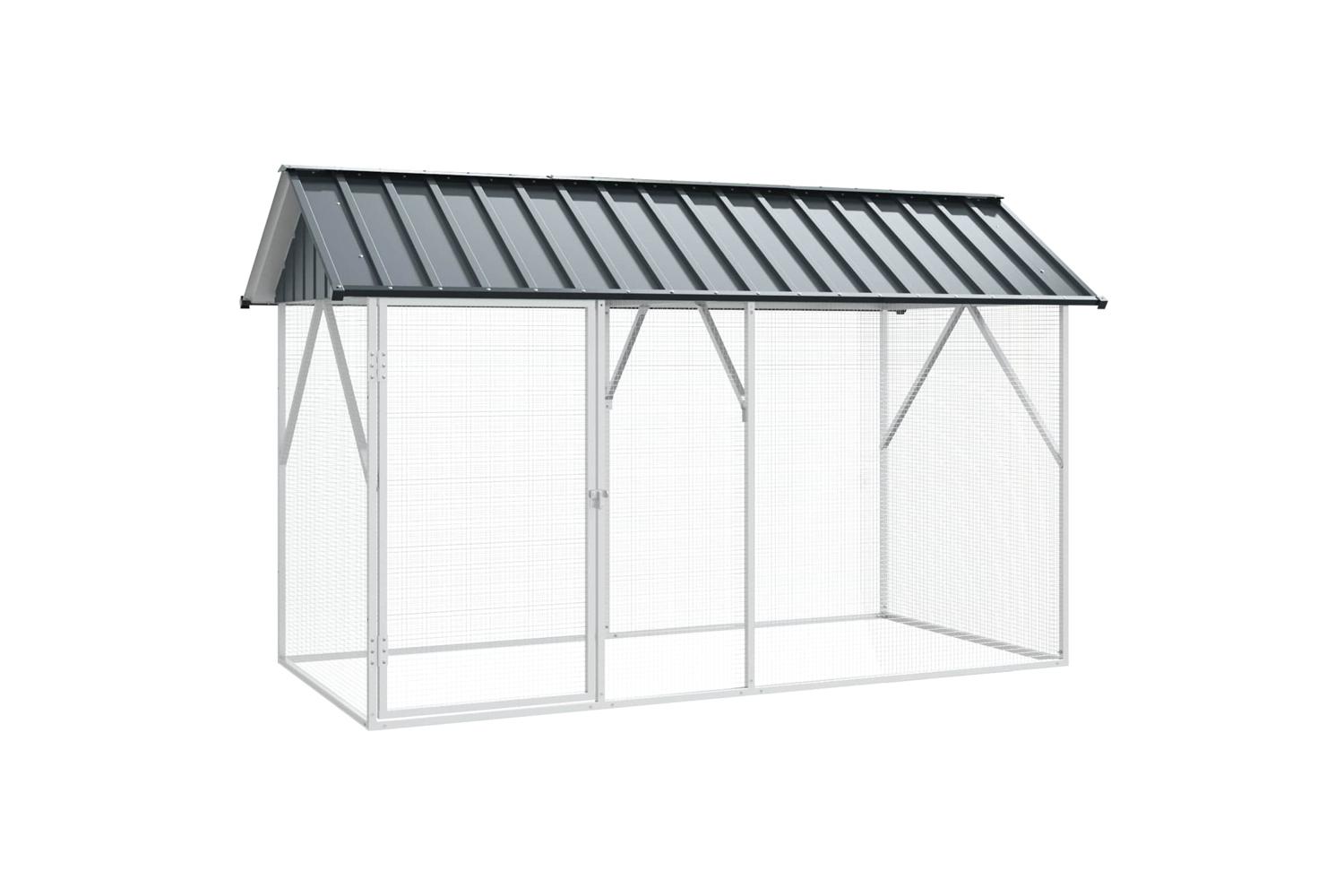 Vidaxl Bird Cage Anthracite 227 X 112 X 141 Cm Galvanised Steel