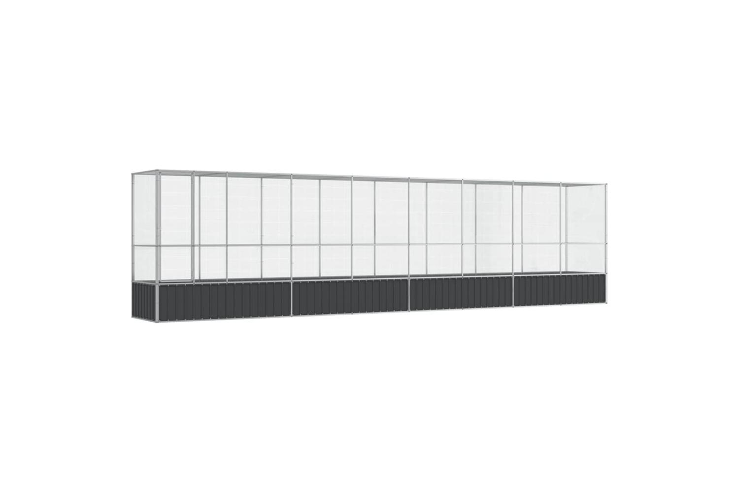 Vidaxl Aviary With Extension Silver 8345x107x212 Cm Steel