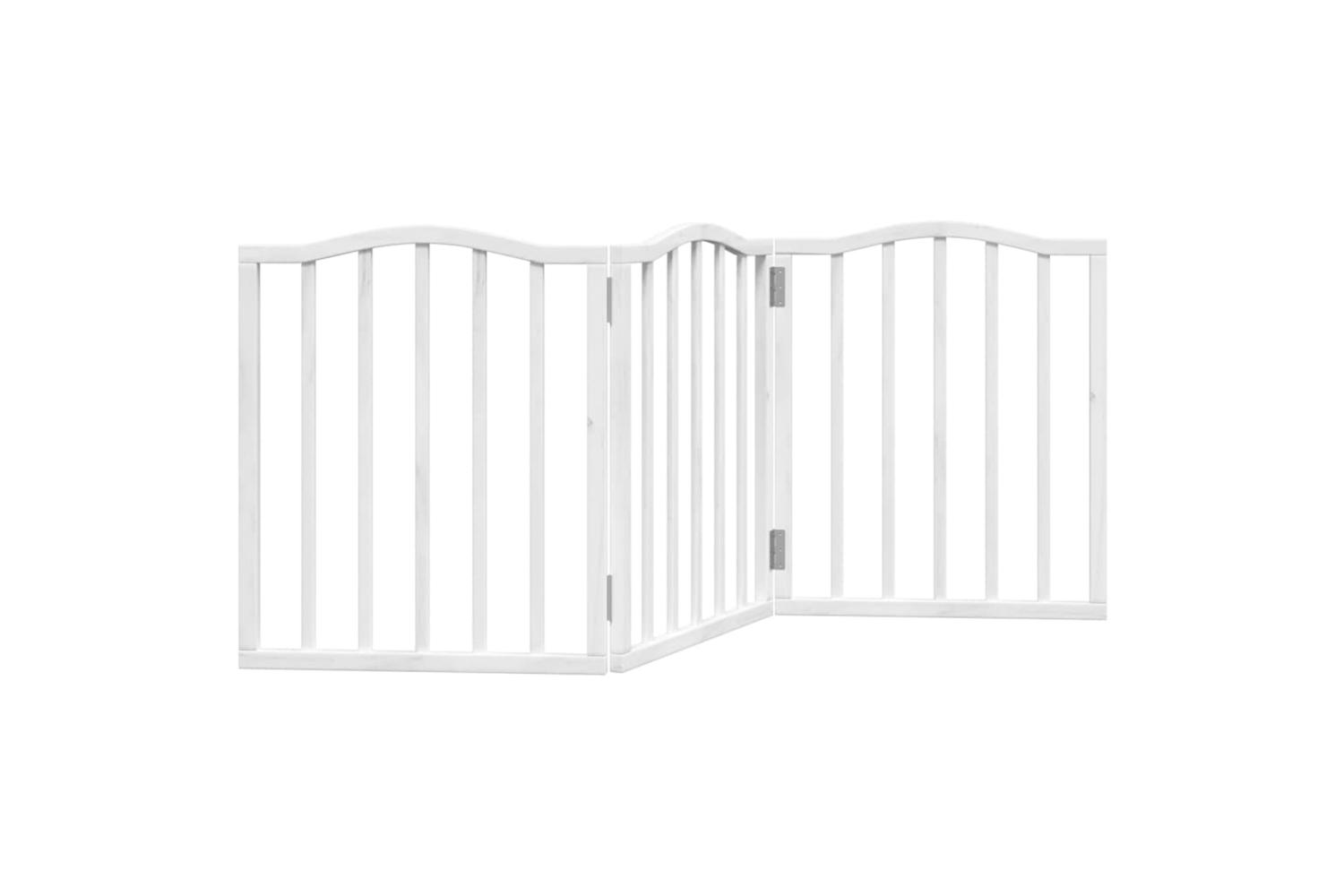 Vidaxl Dog Gate Foldable 3 Panels White 150 Cmpoplar Wood