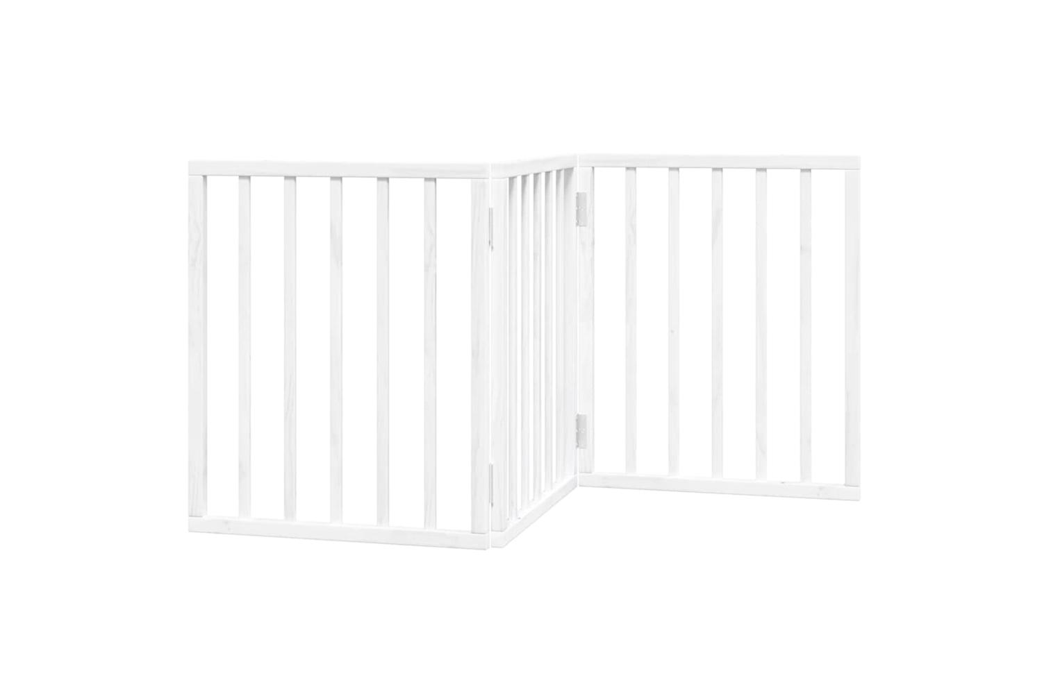 Vidaxl Dog Gate Foldable 3 Panels White 150 Cm Poplar Wood