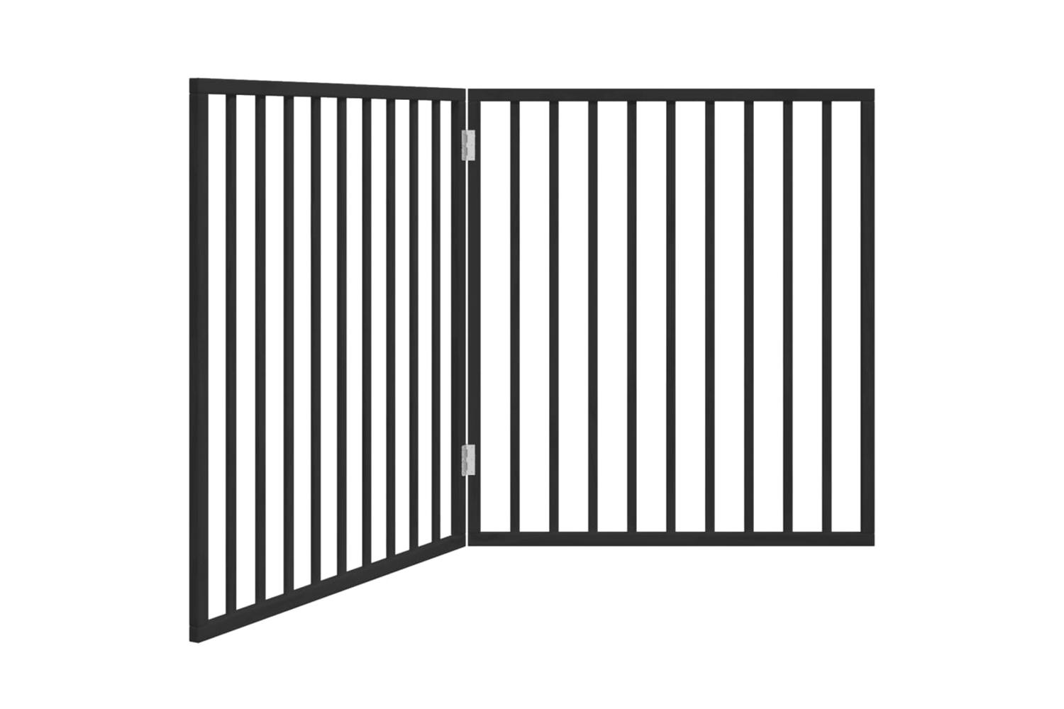 Vidaxl Dog Gate Foldable 2 Panels Black 160 Cm Poplar Wood