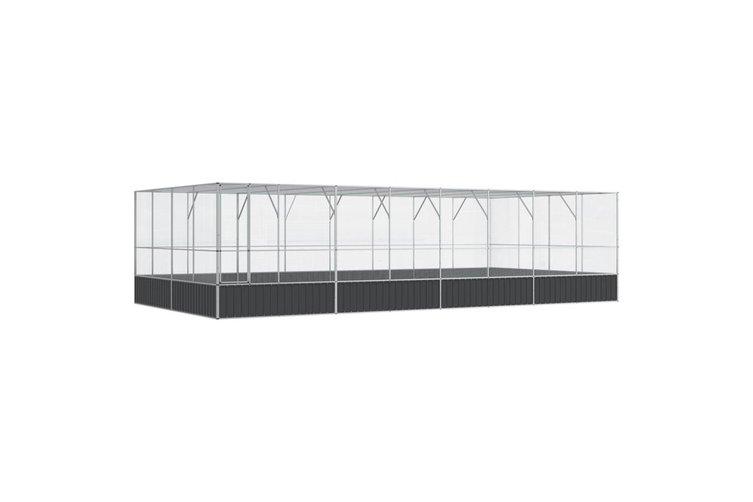 Vidaxl Aviary With Extension Silver 832x414x212 Cm Steel
