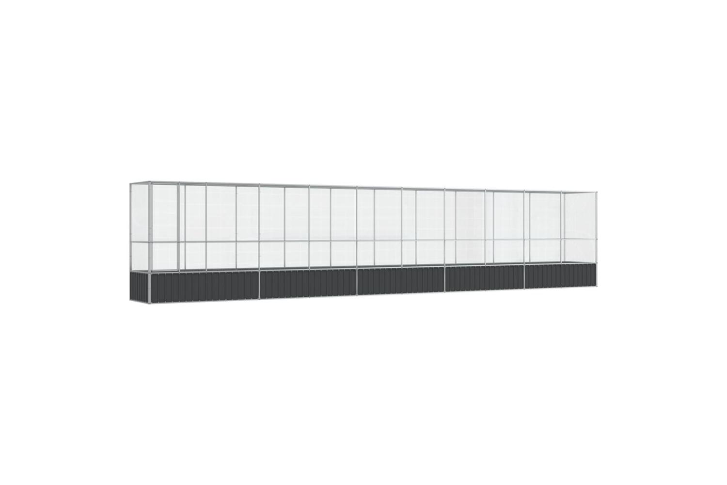 Vidaxl Aviary With Extension Silver 10425x107x212 Cm Steel