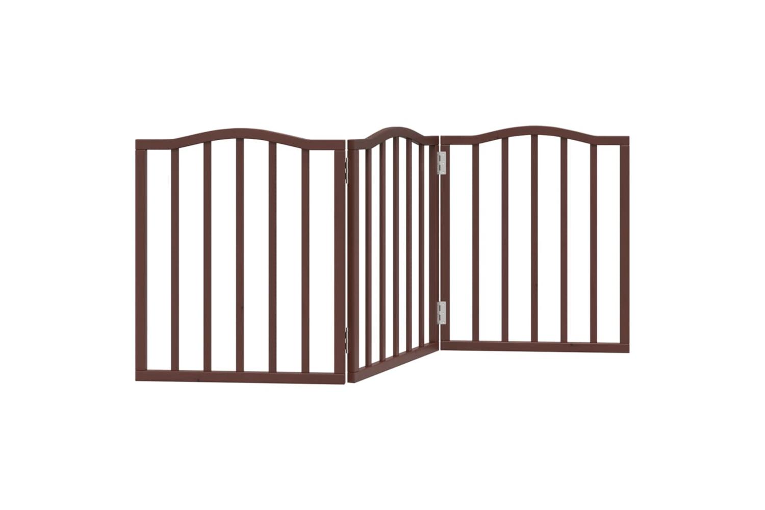 Vidaxl Dog Gate Foldable 3 Panels Brown Oak 150 Cmpoplar Wood