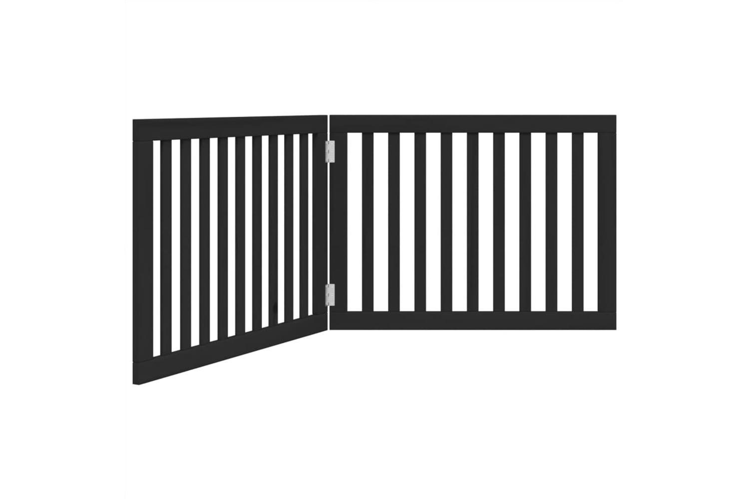 Vidaxl Dog Gate Foldable 2 Panels Black 160 Cm Poplar Wood