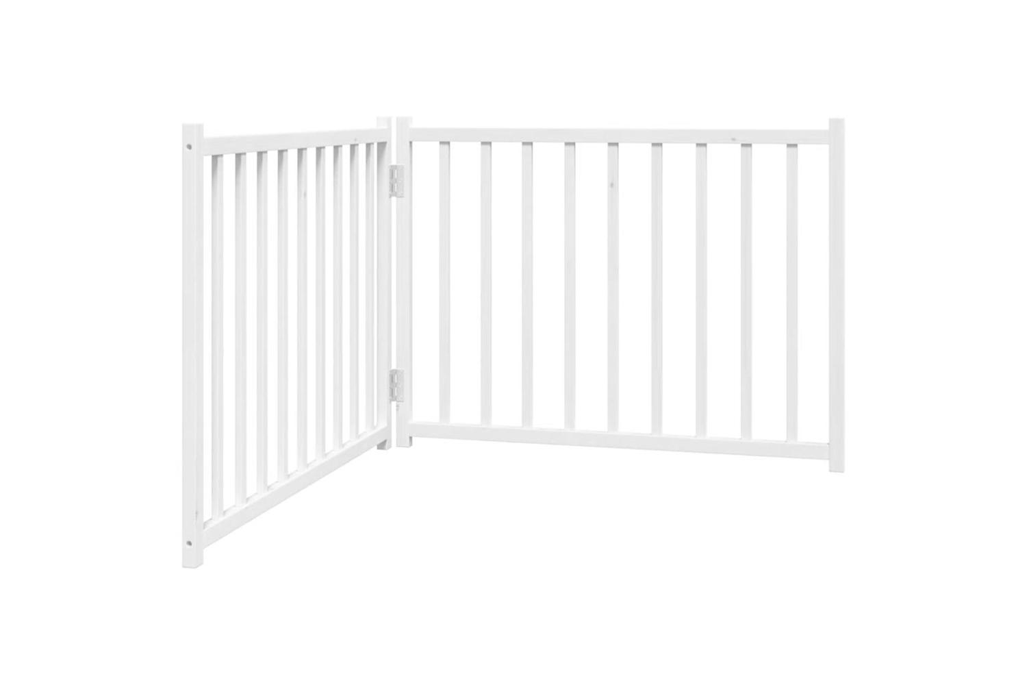 Vidaxl Dog Gate Foldable 2 Panels White 160 Cm Solid Wood Fir