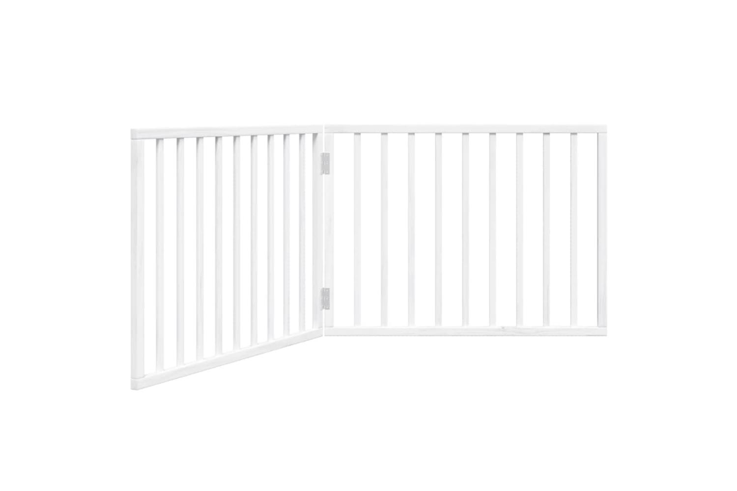 Vidaxl Dog Gate Foldable 2 Panels White 160 Cm Poplar Wood