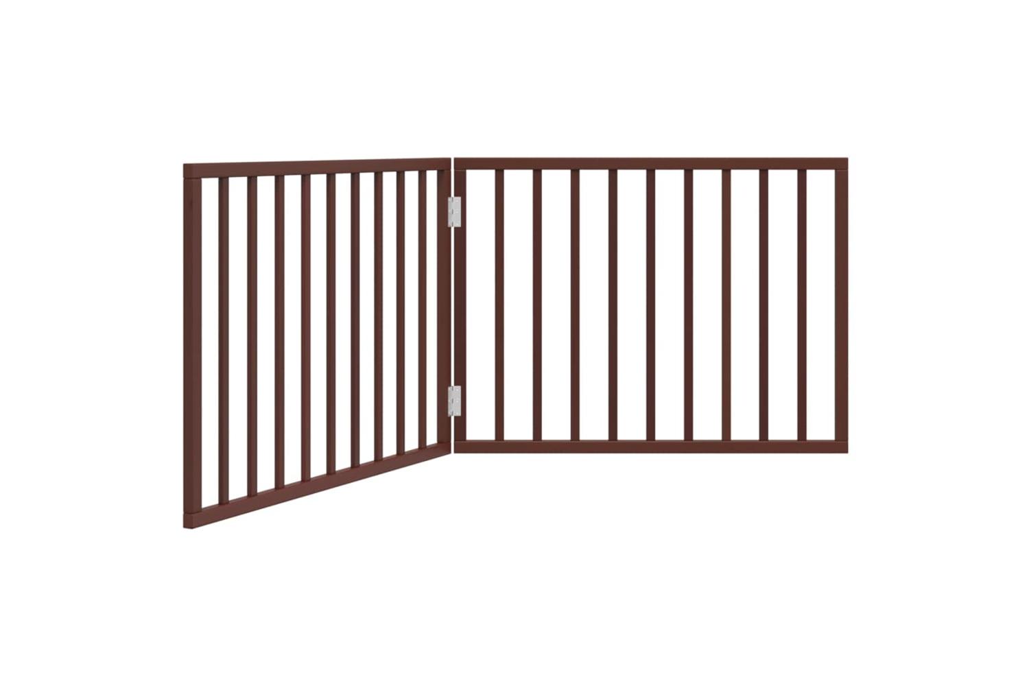 Vidaxl Dog Gate Foldable 2 Panels Brown 160 Cm Poplar Wood