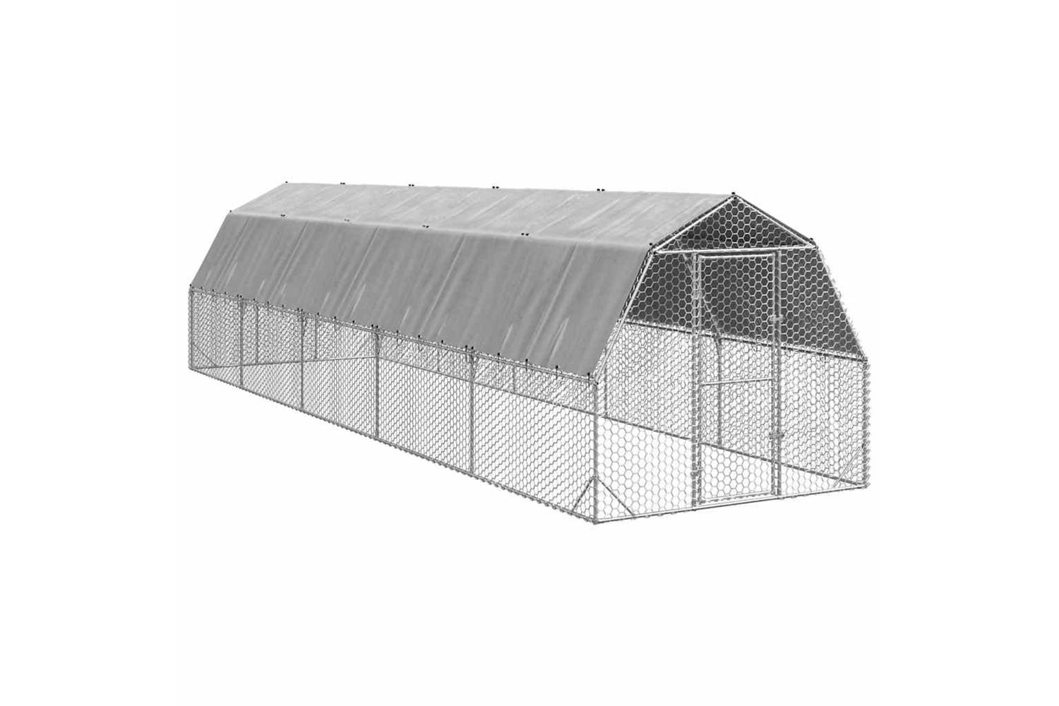 Vidaxl Chicken Run With Roof 25x10x225 M Galvanised Steel
