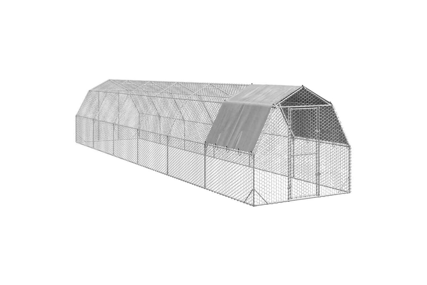 Vidaxl Chicken Run With Roof 25x12x225 M Galvanised Steel