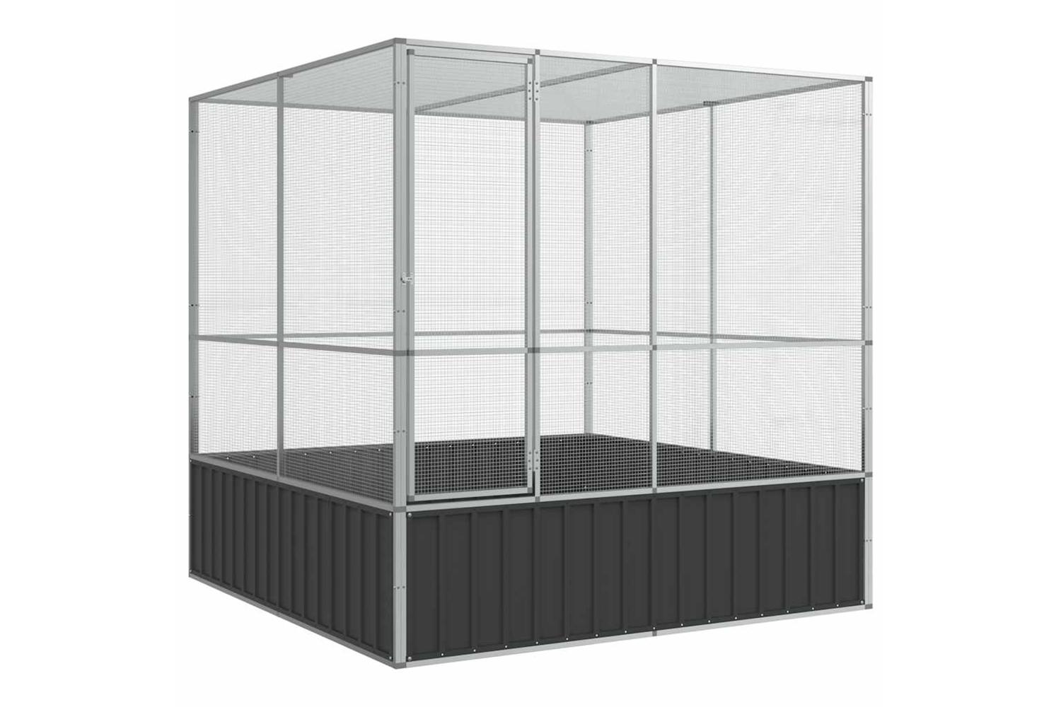 Vidaxl Aviary Silver 211x207x212 Cm Steel