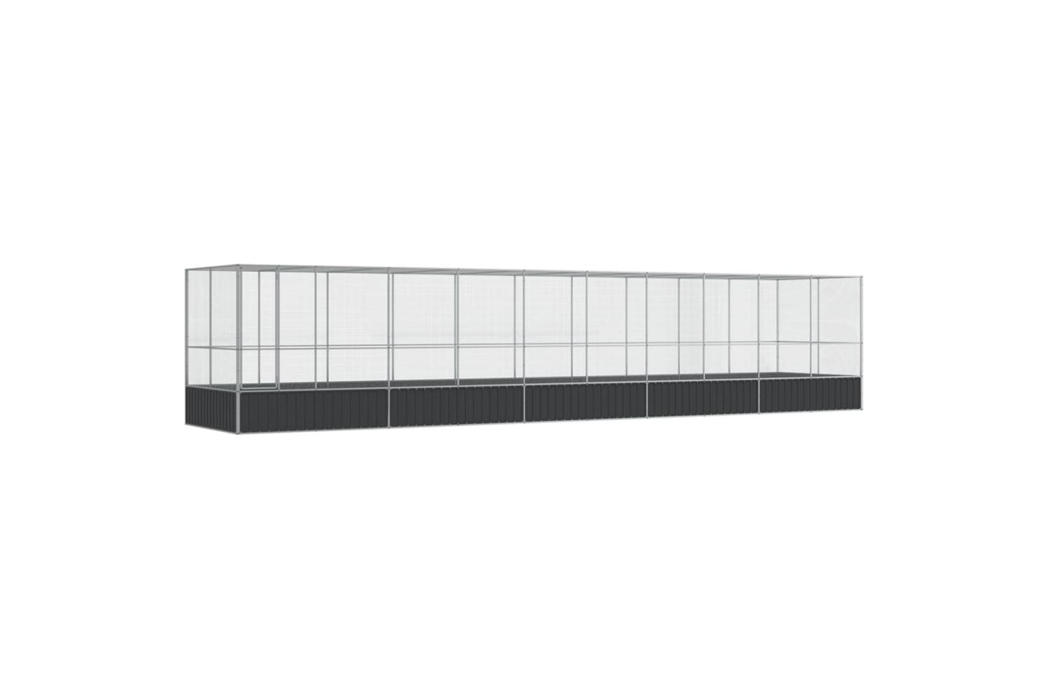 Vidaxl Aviary With Extension Silver 1039x207x212 Cm Steel